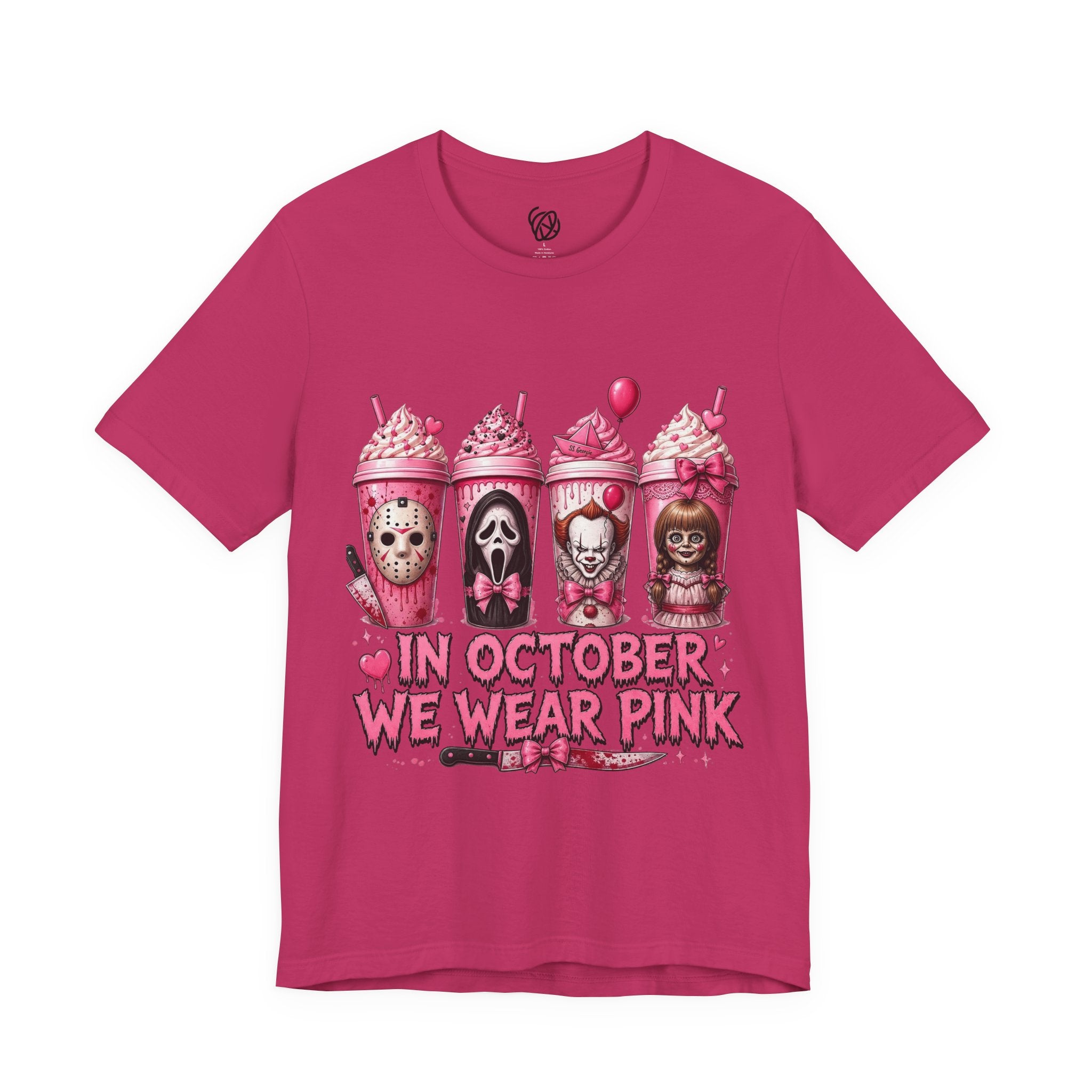 Breast Cancer Awareness Halloween Tee — "In October We Wear Pink" Graphic T-Shirt