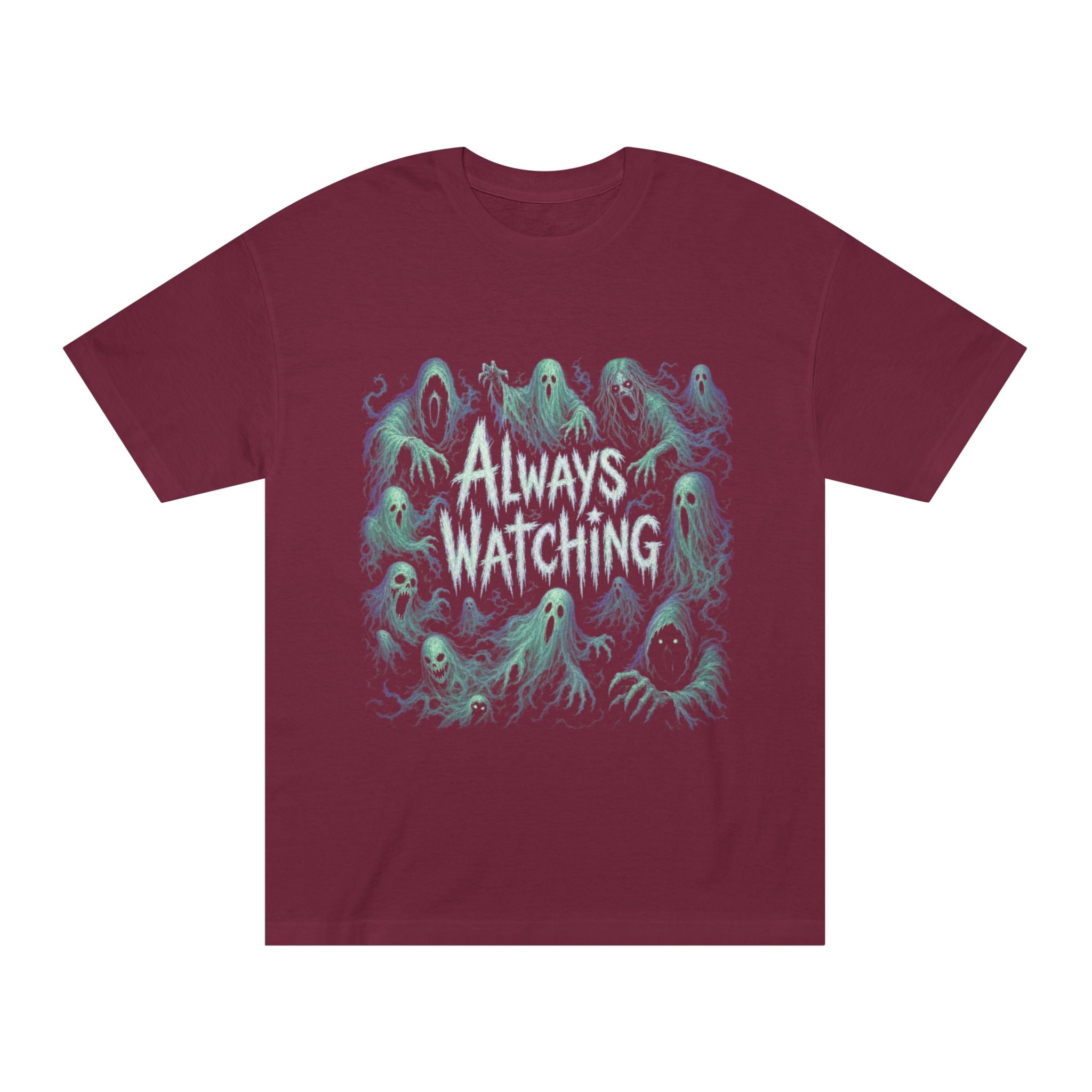 "Always Watching" Ghosts Graphic Tee — Spooky Horror Crewneck