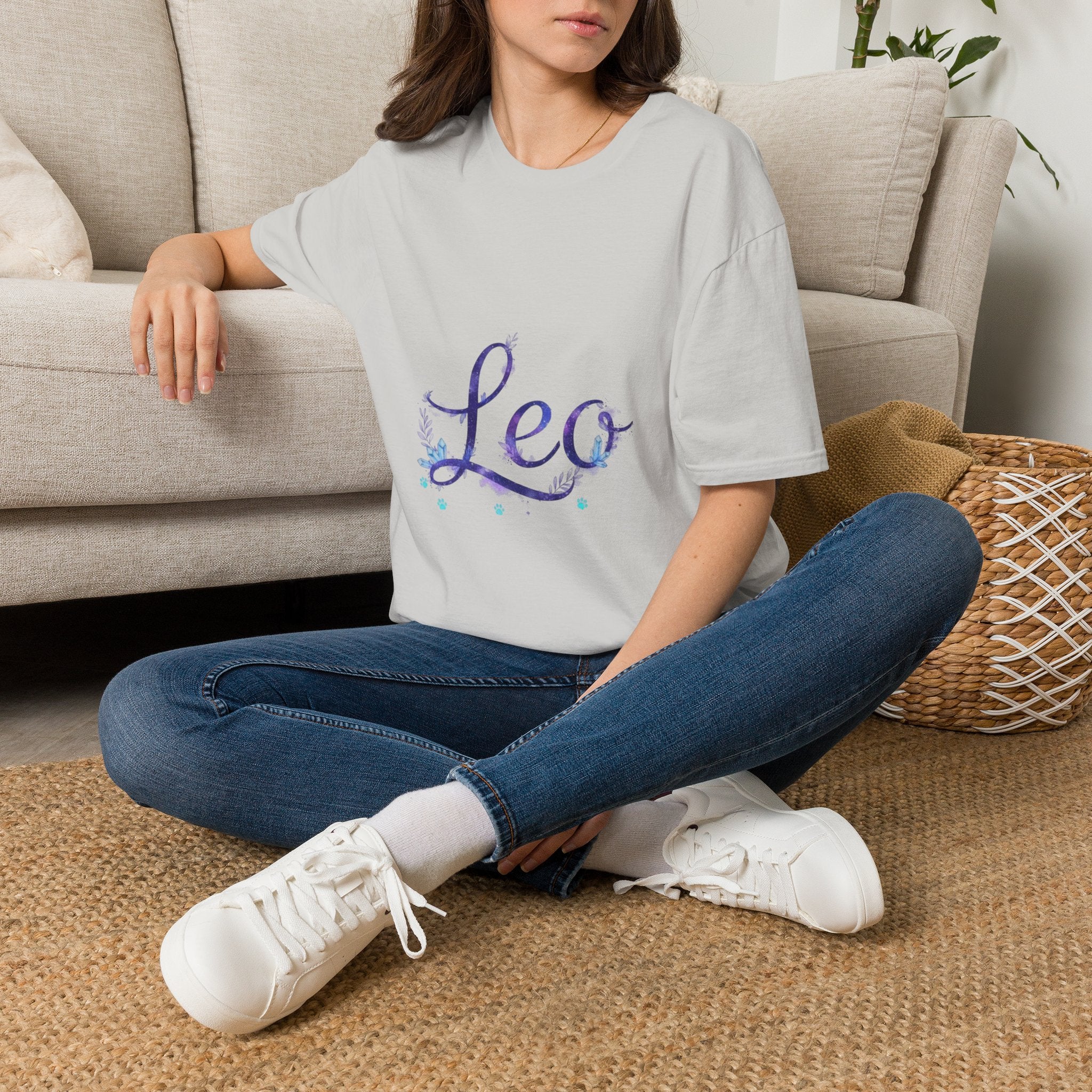 Leo Zodiac T-Shirt — Purple Constellation Astrology Tee