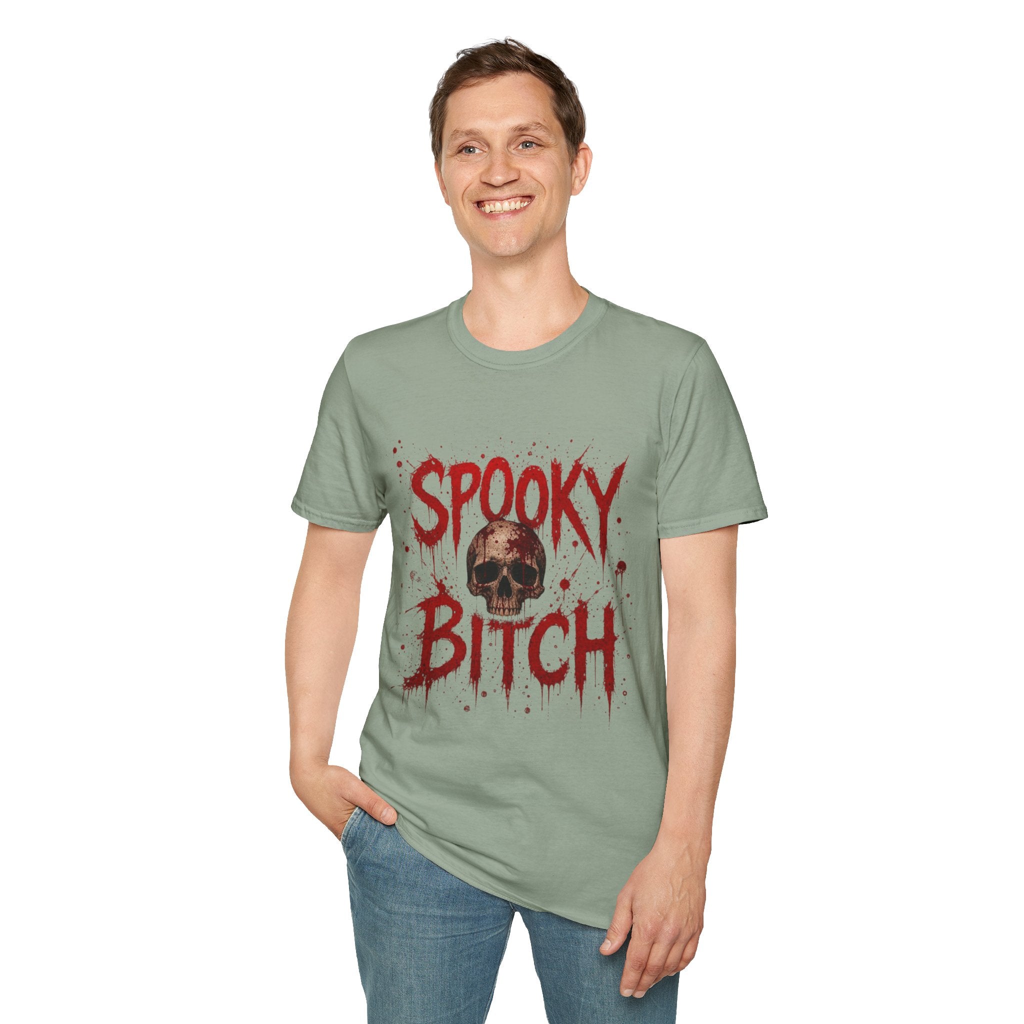 T-Shirt — "Spooky Bitch" Horror Skull Halloween Graphic Tee