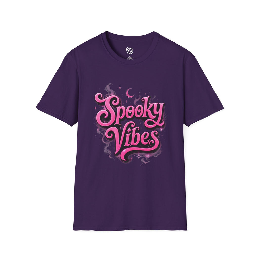 Spooky Vibes T-Shirt — Pink Retro Halloween Graphic Tee
