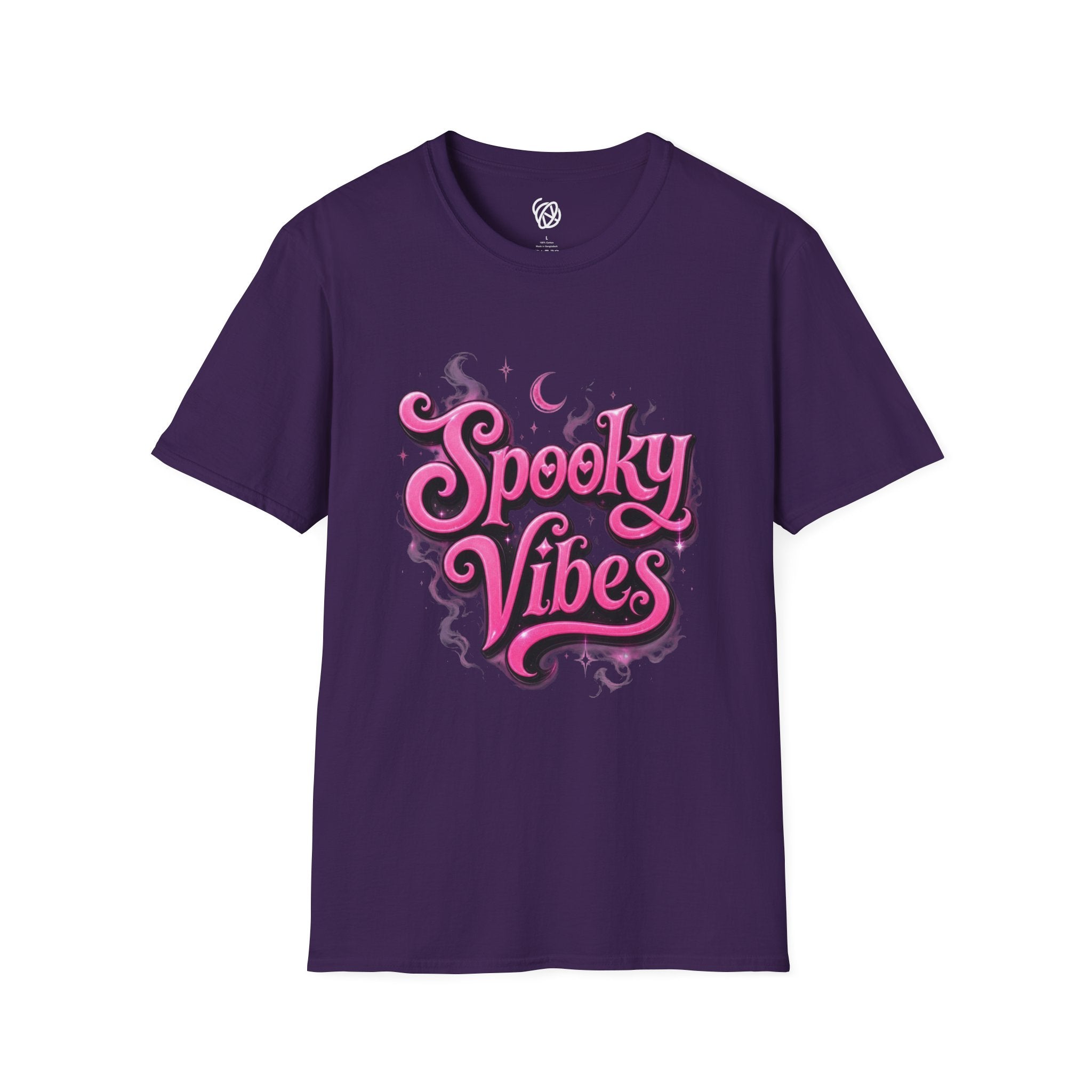 Spooky Vibes T-Shirt — Pink Retro Halloween Graphic Tee