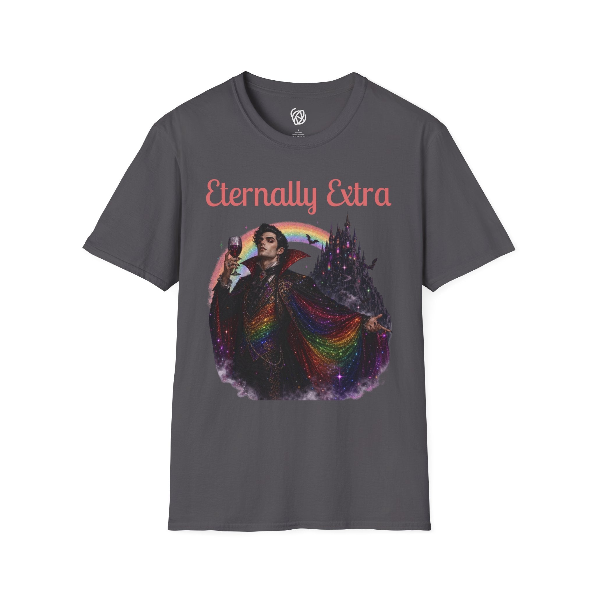 Eternally Extra T-Shirt — Gothic Rainbow Vampire Graphic Tee