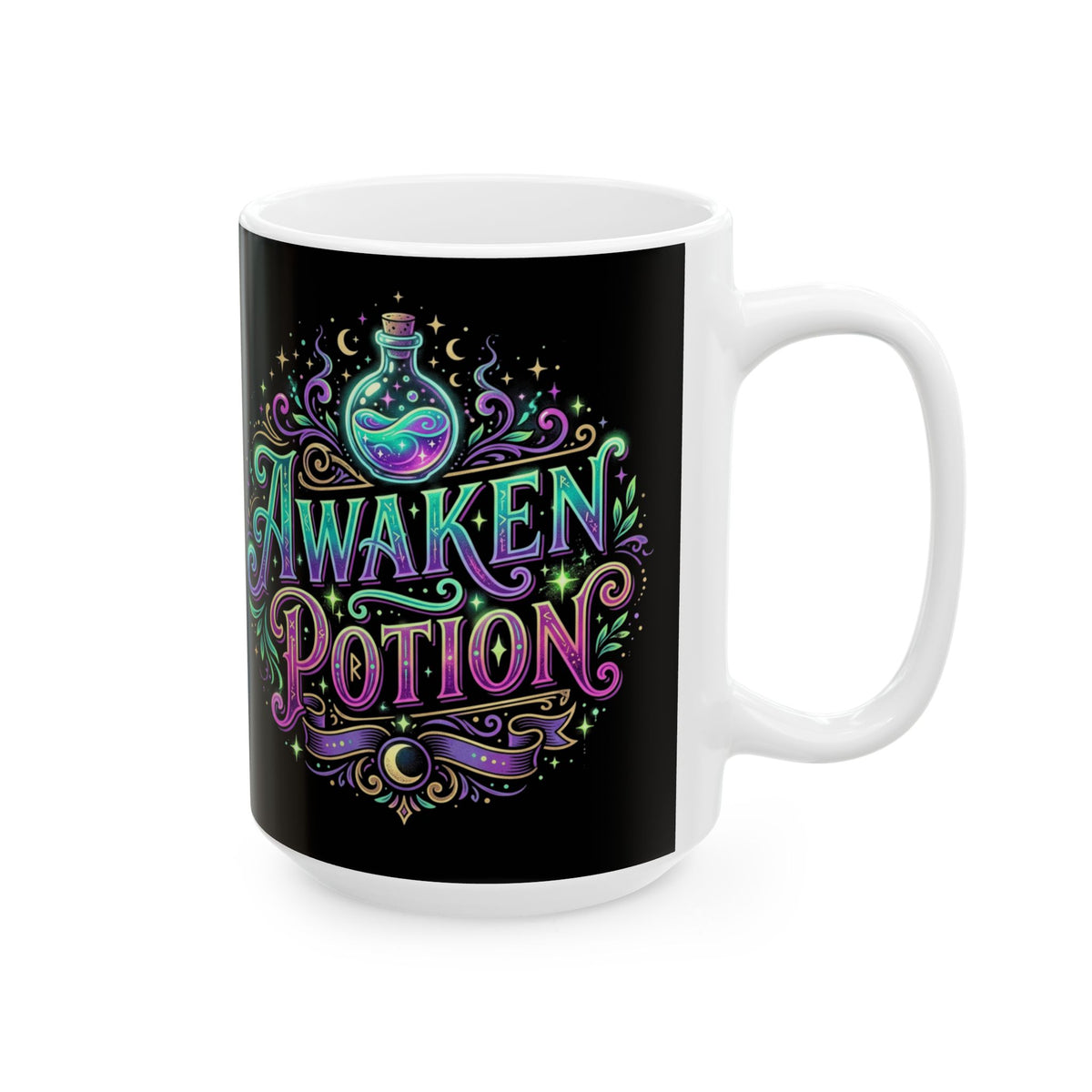Awaken Your Power Ceramic Mug — Colorful Spiritual Mandala Coffee Cup (11oz & 15oz)