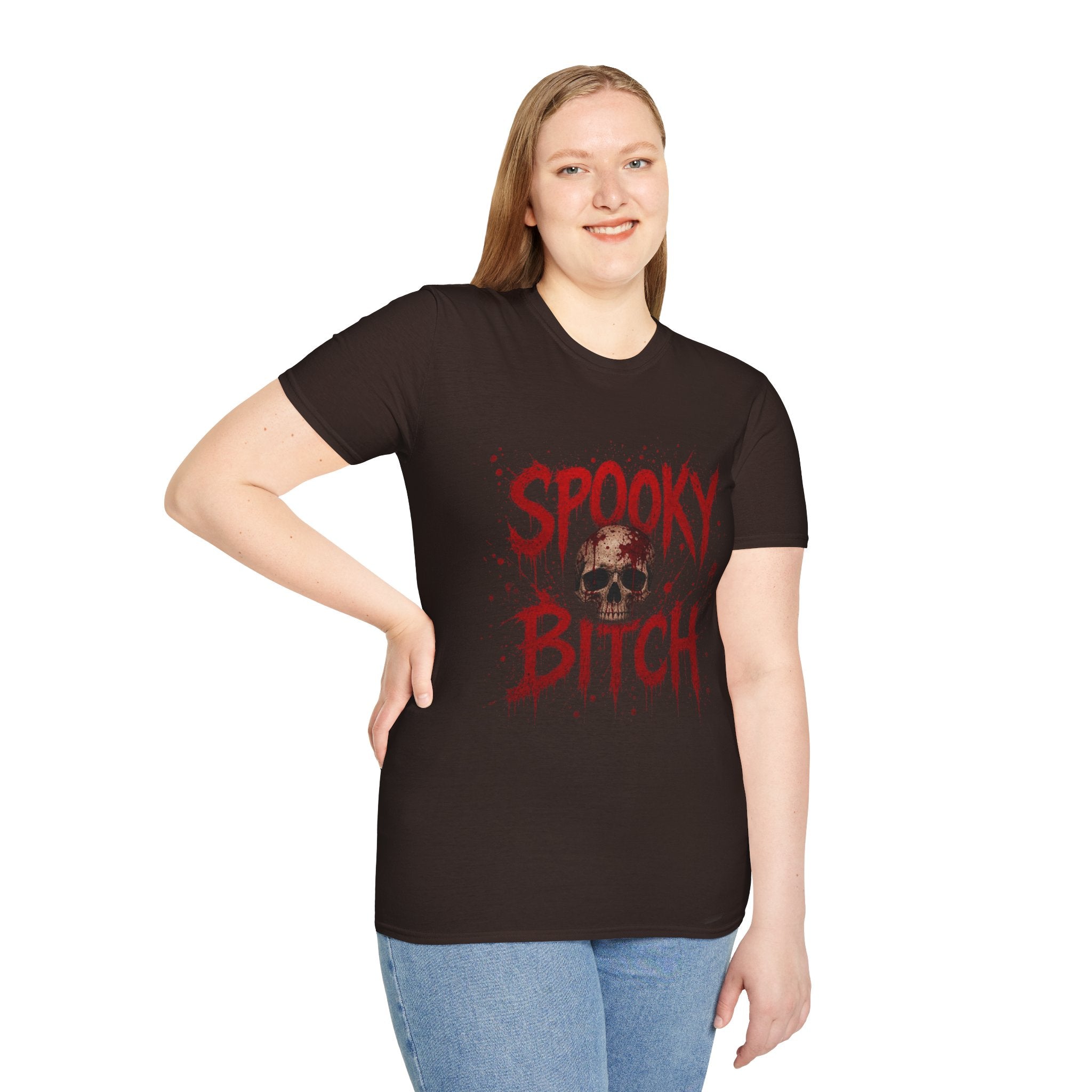 T-Shirt — "Spooky Bitch" Horror Skull Halloween Graphic Tee