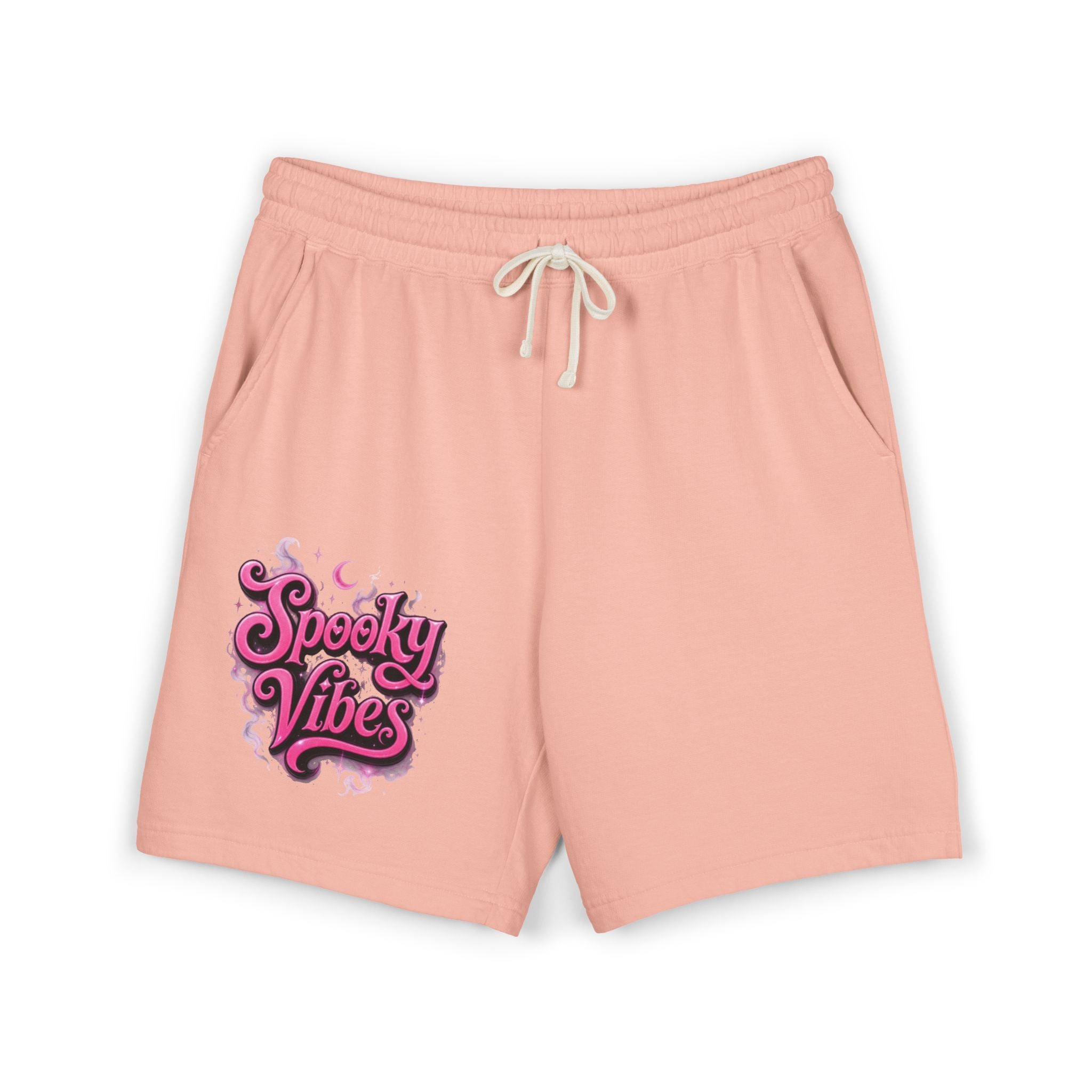 Spooky Vibes Sweat Shorts - Halloween Graphic Fleece Lounge Shorts