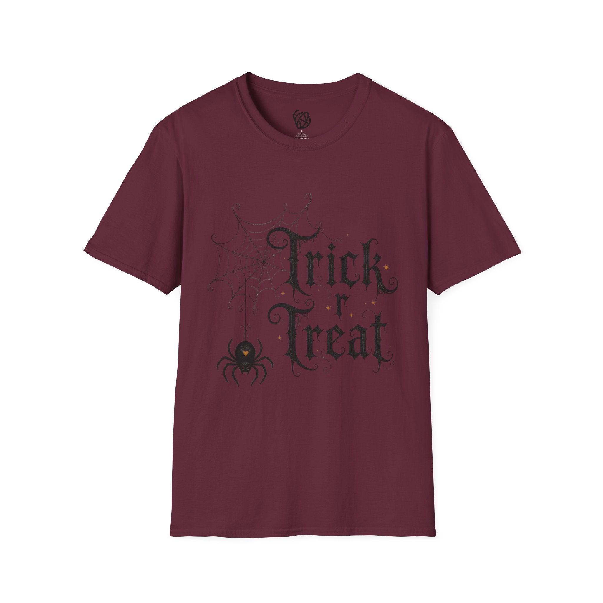 Trick r Treat Halloween T-Shirt — Gothic Spiderweb & Spider Tee