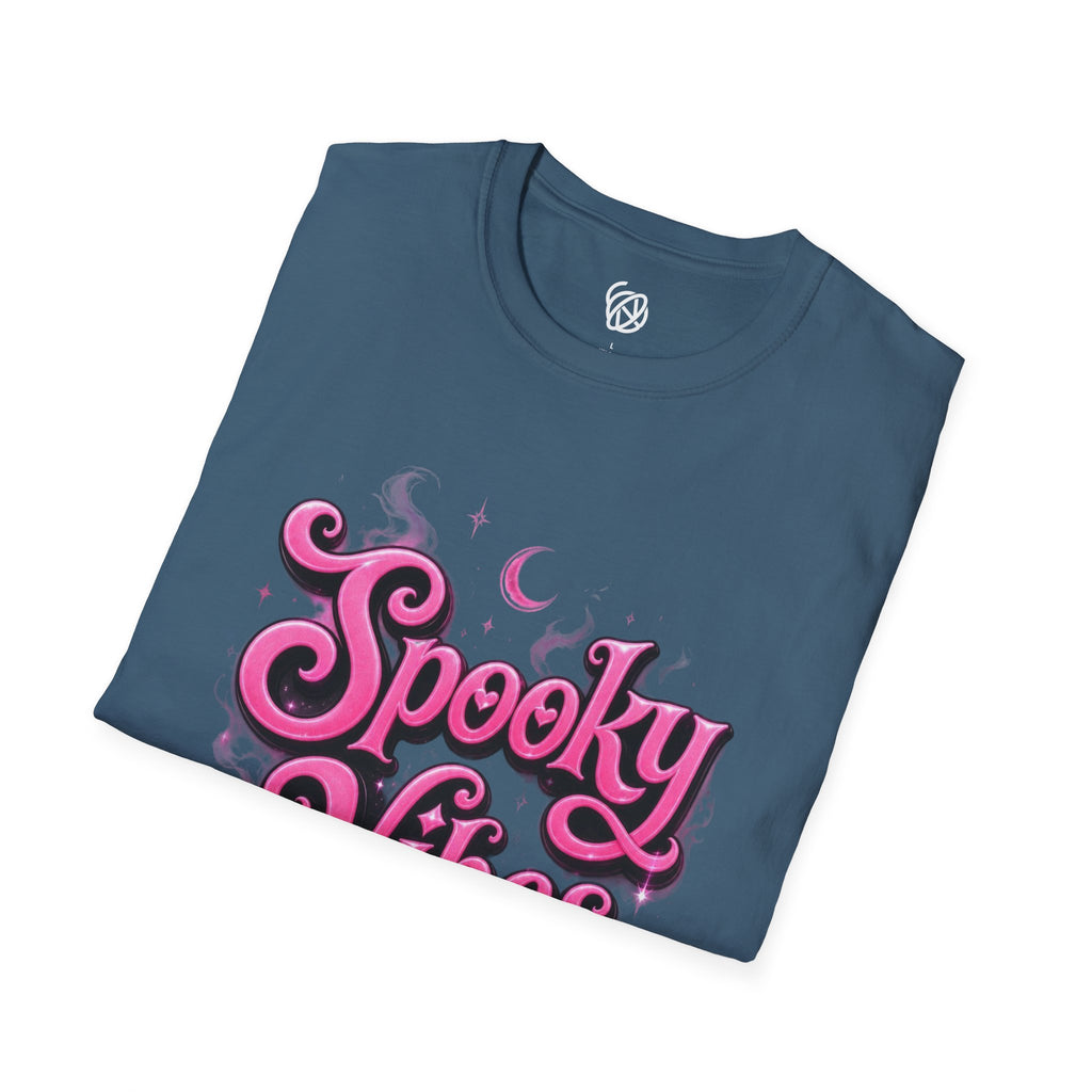 Spooky Vibes T-Shirt — Pink Retro Halloween Graphic Tee