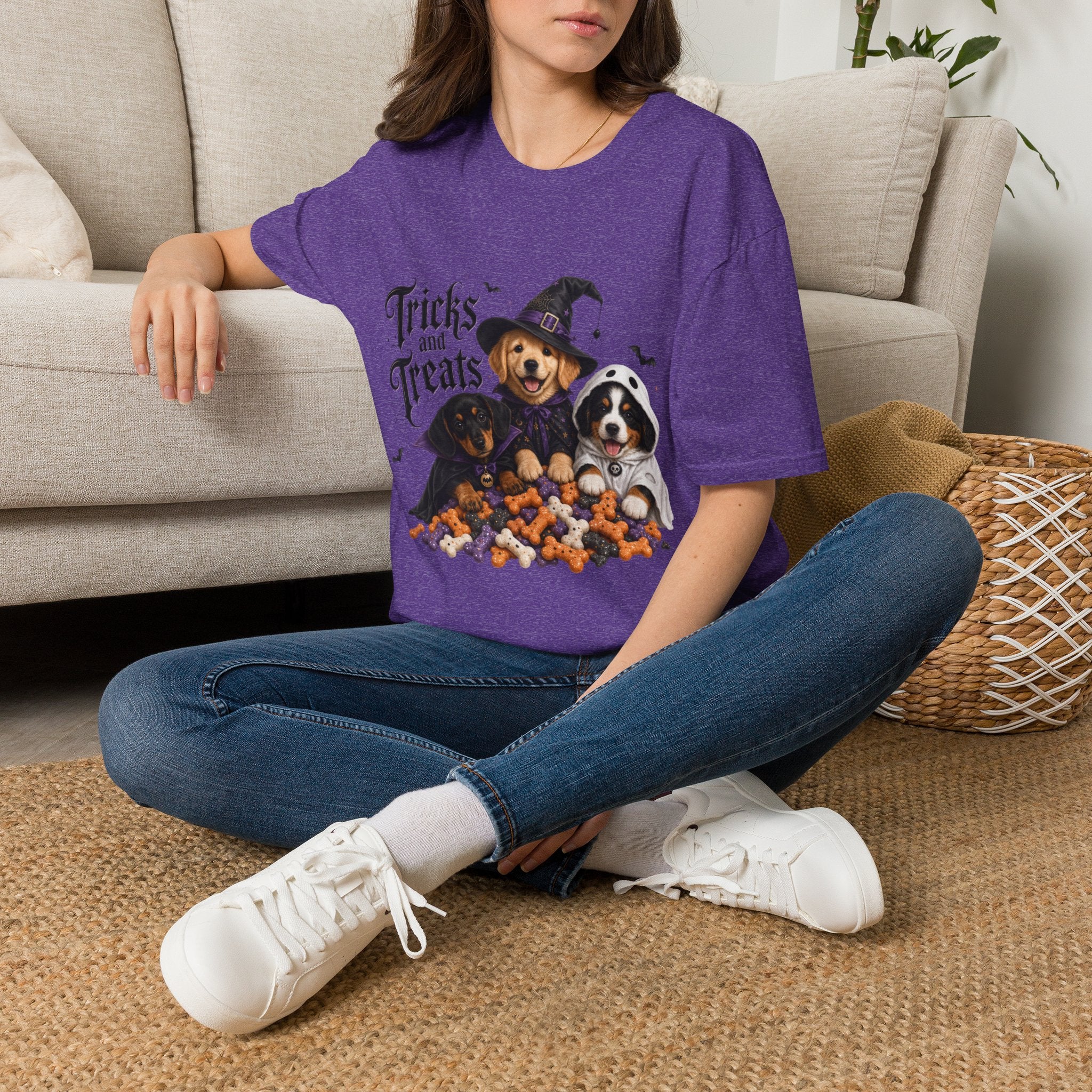 Tricks and Treats Halloween Dog T-Shirt