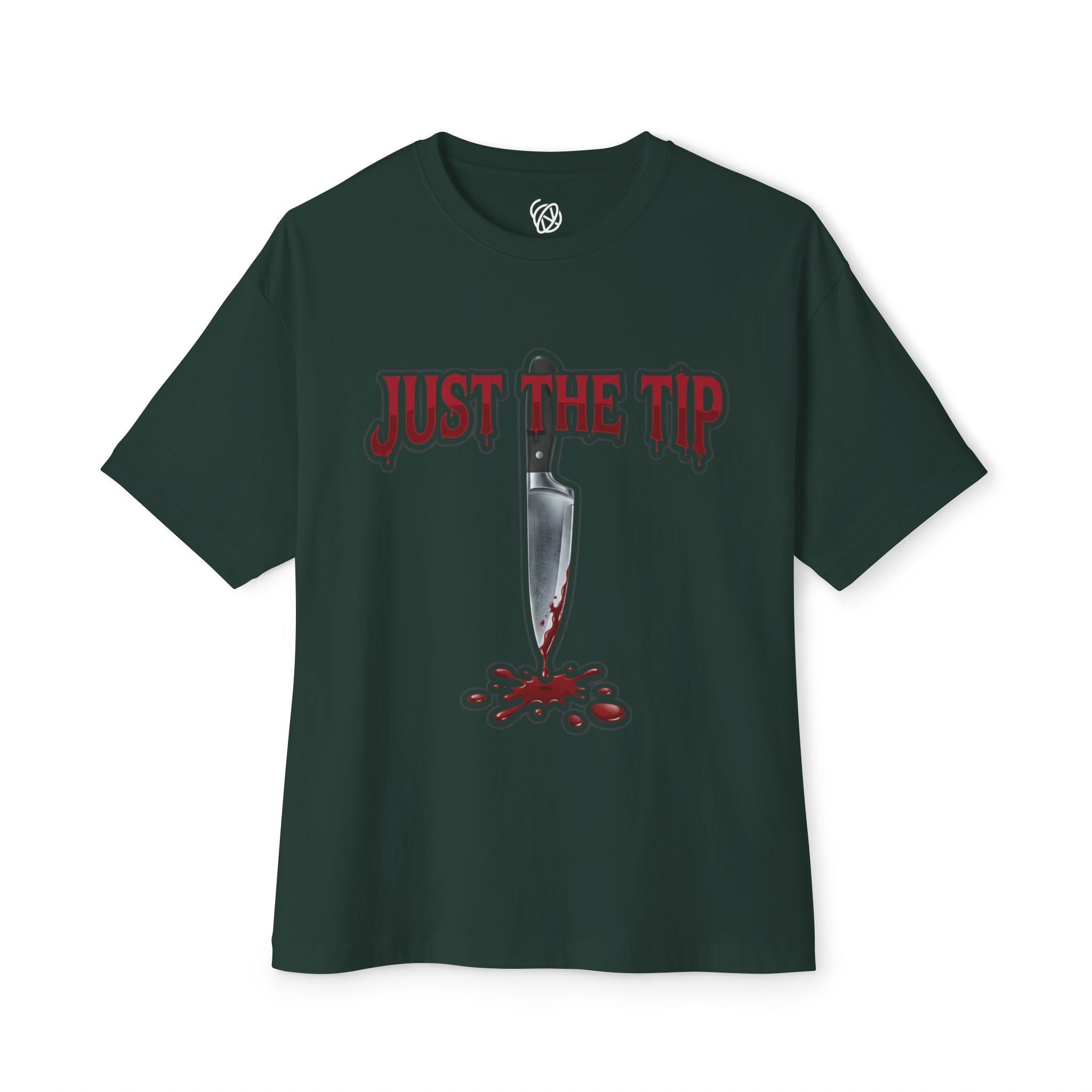 Just the Tip Knife Tee — Horror Graphic Oversized T‑Shirt