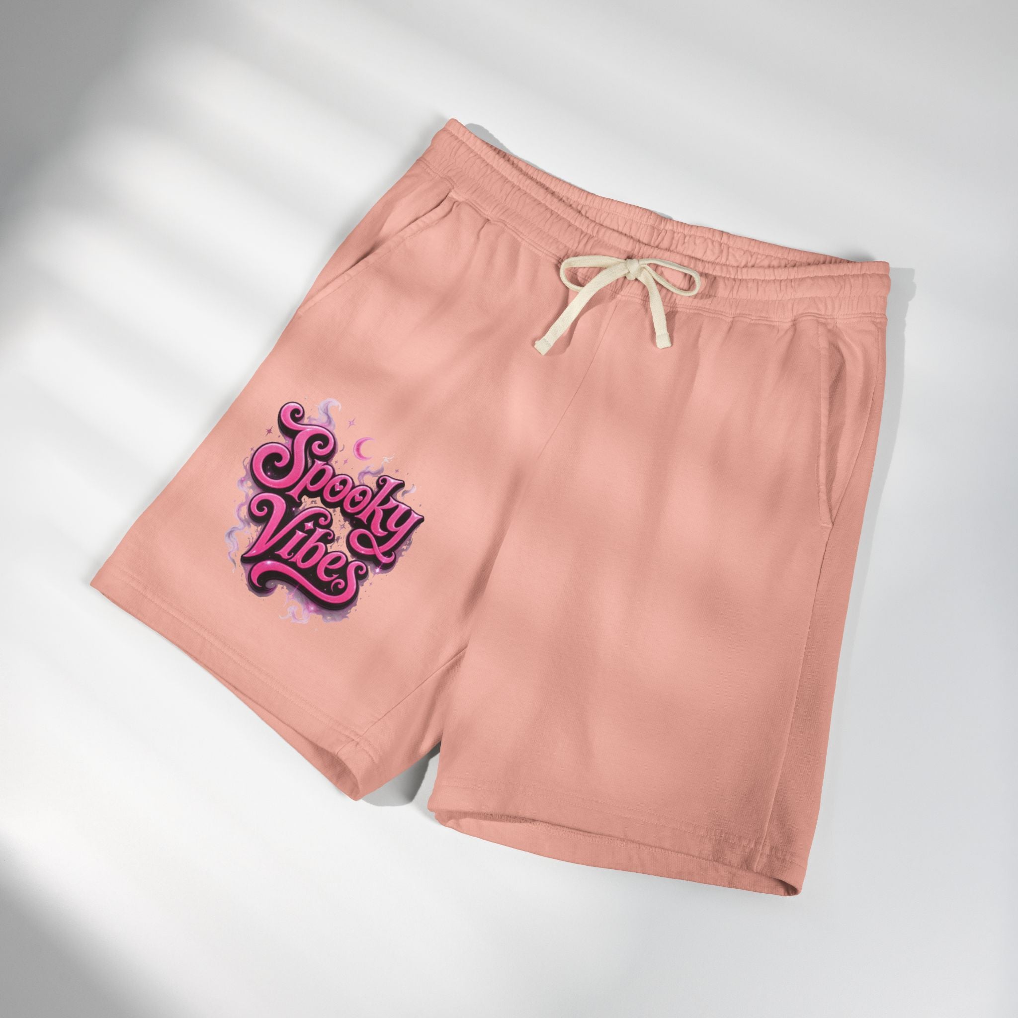 Spooky Vibes Sweat Shorts - Halloween Graphic Fleece Lounge Shorts