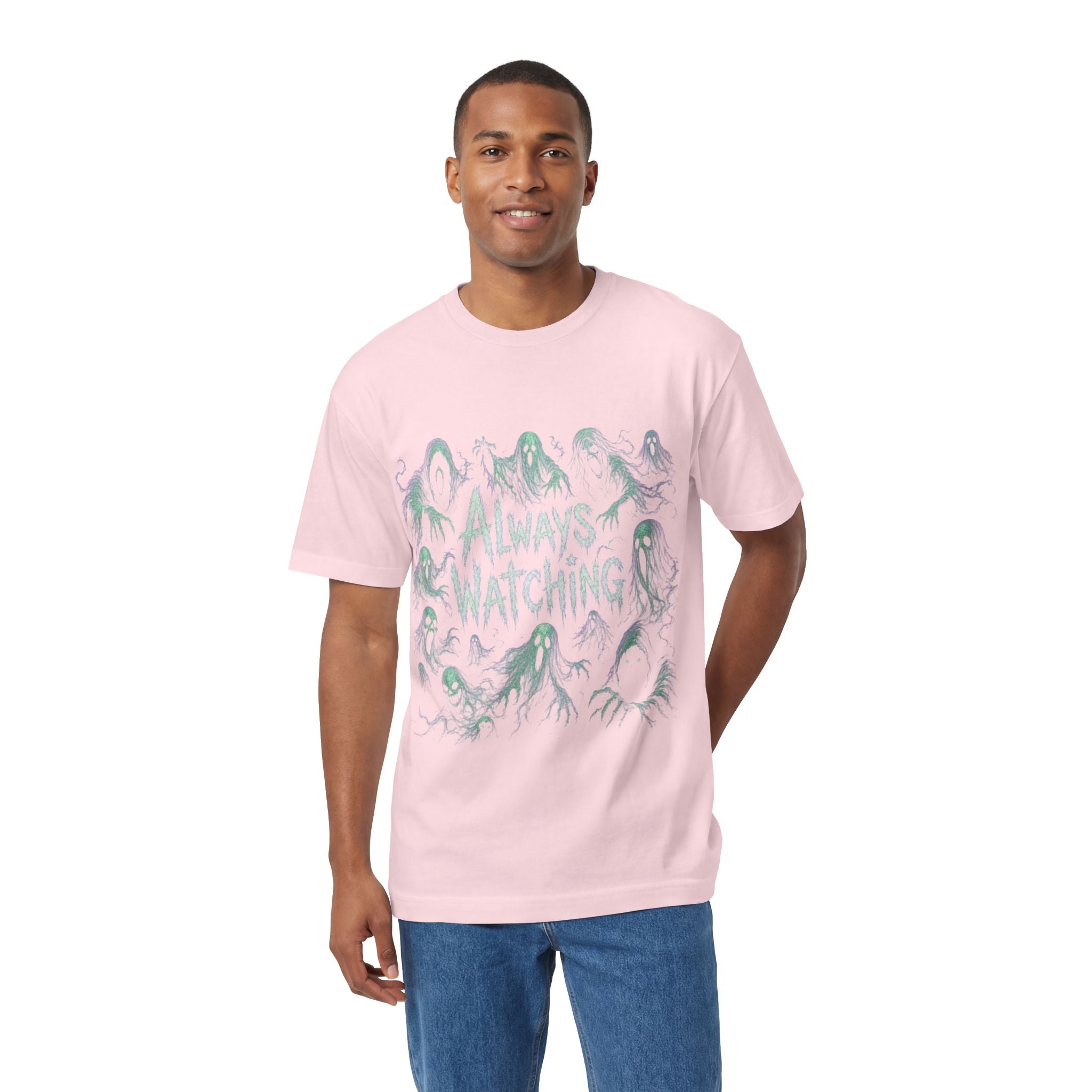"Always Watching" Ghosts Graphic Tee — Spooky Horror Crewneck