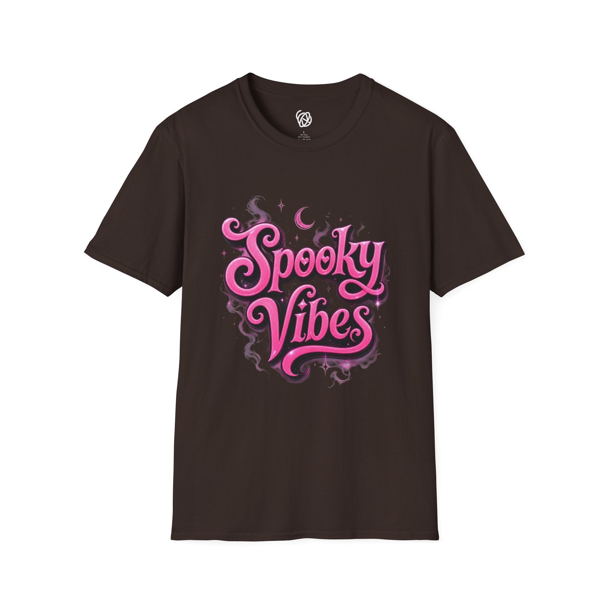 Spooky Vibes T-Shirt — Pink Retro Halloween Graphic Tee