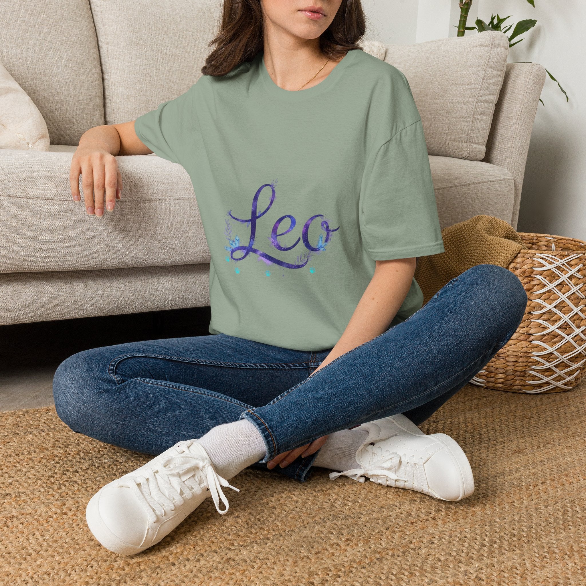 Leo Zodiac T-Shirt — Purple Constellation Astrology Tee