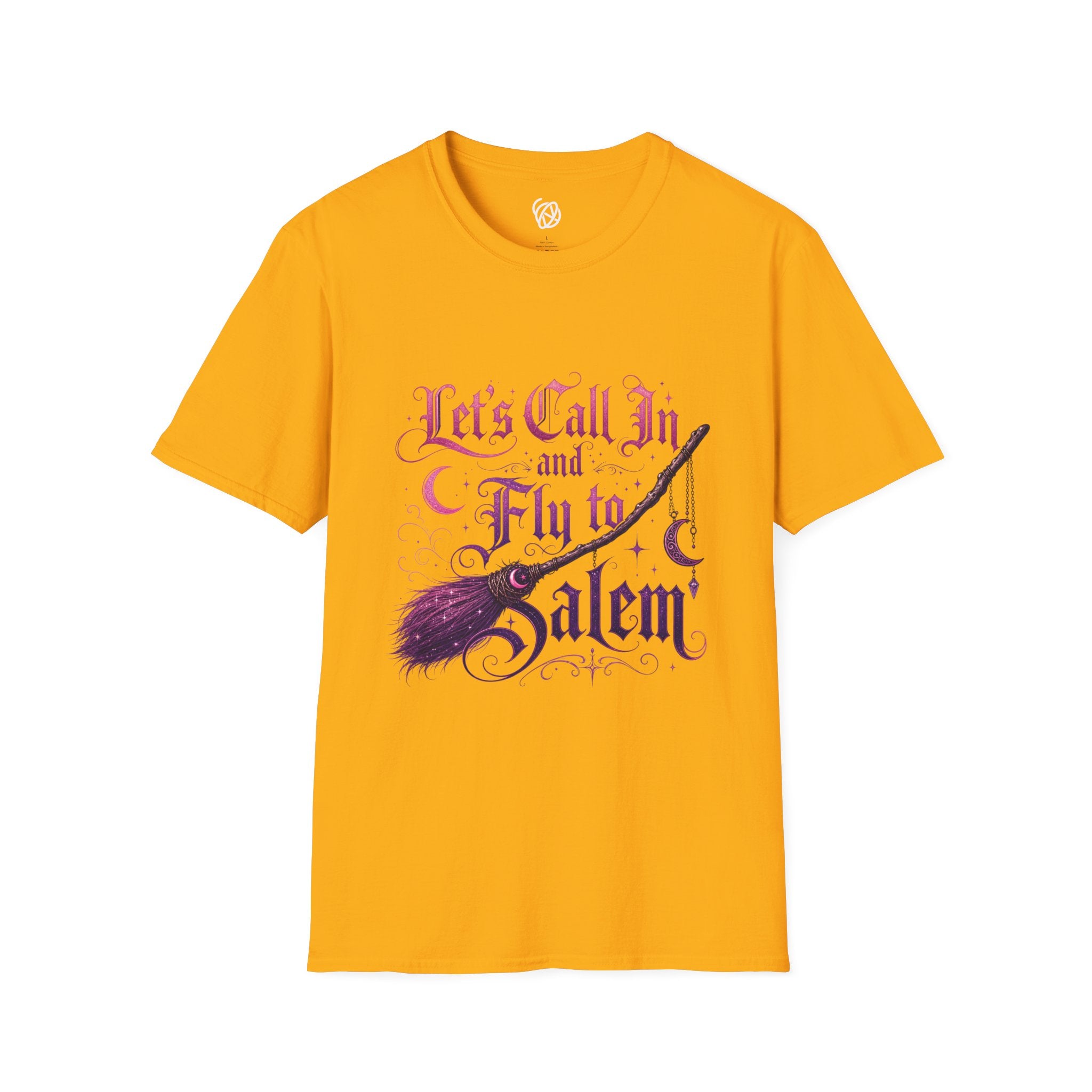 Let's Call In and Fly to Salem T-Shirt — Witchy Broomstick Gothic Tee