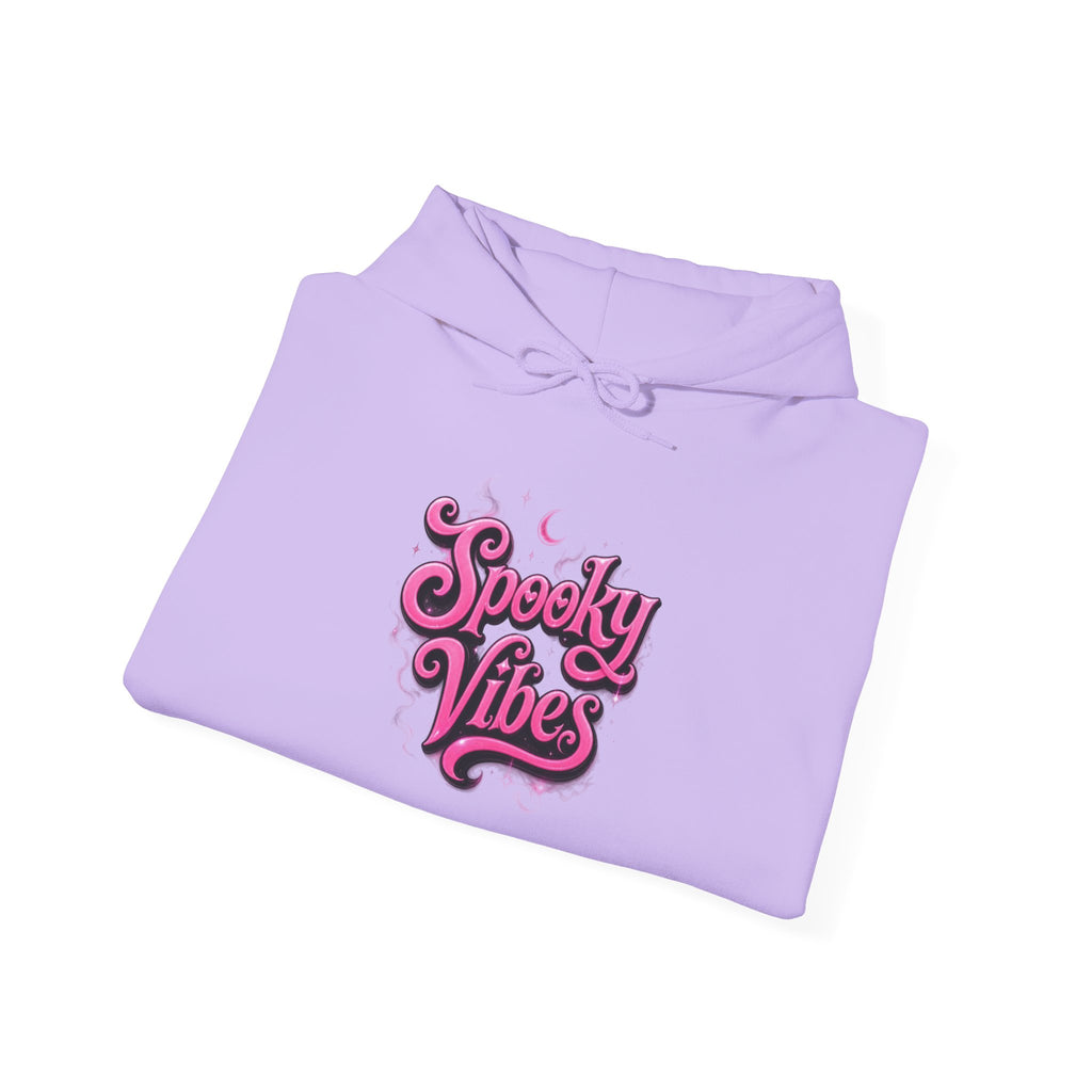 Spooky Vibes Hoodie — Retro Pink Halloween Graphic Sweatshirt