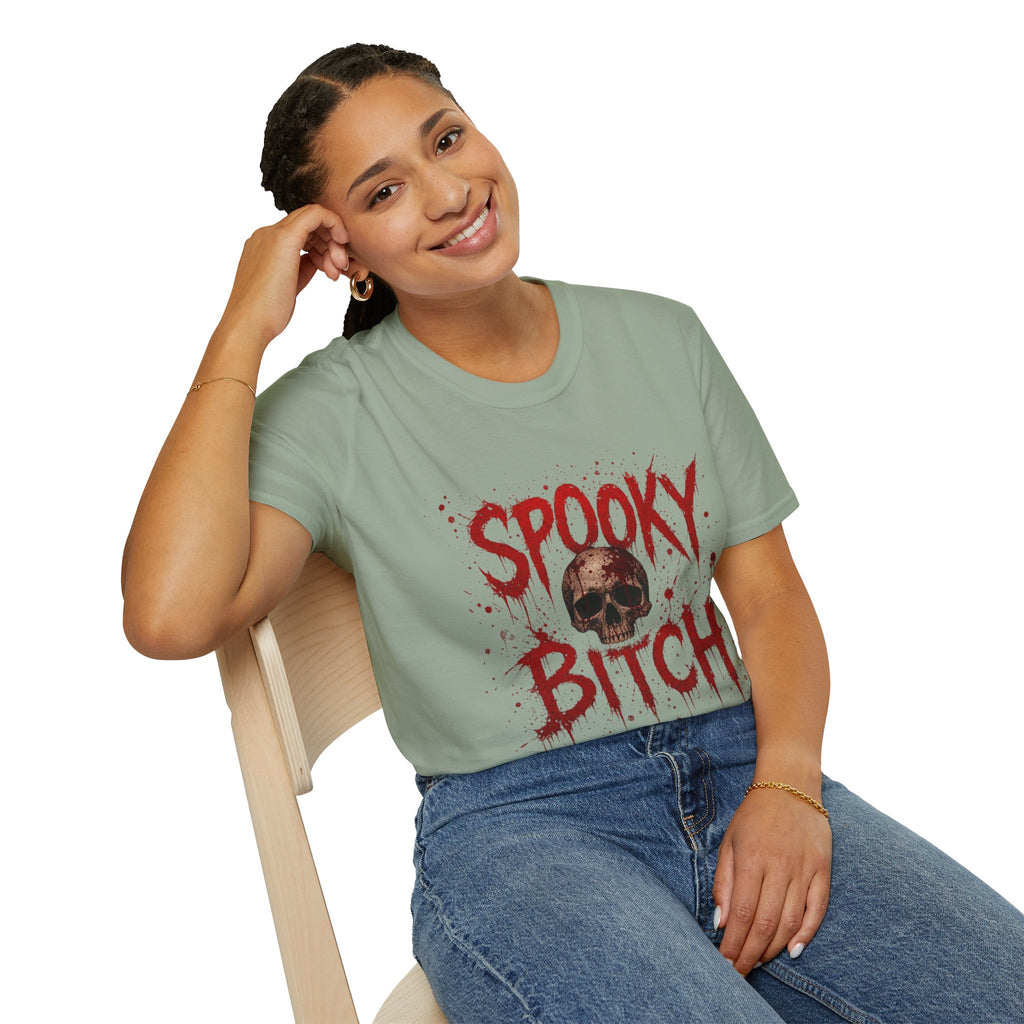 T-Shirt — "Spooky Bitch" Horror Skull Halloween Graphic Tee