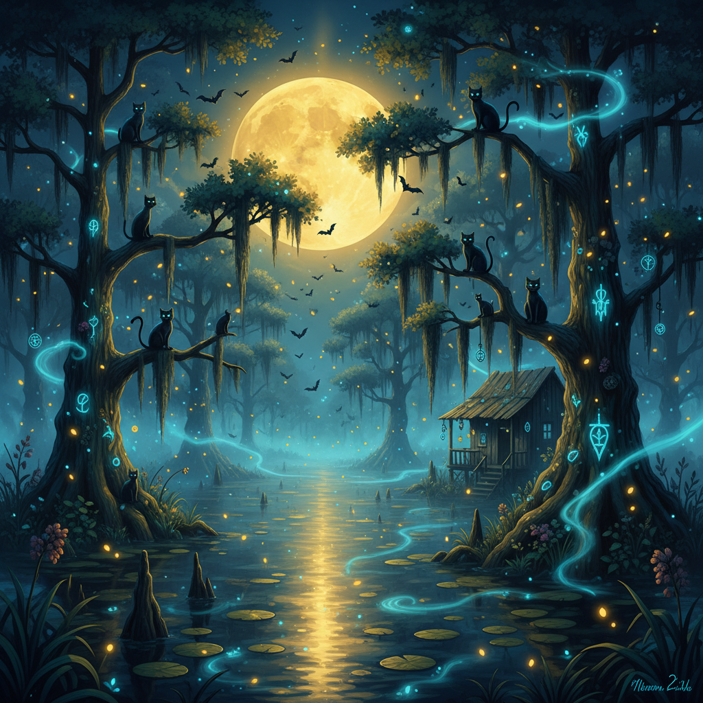 Louisiana Bayou Witchy Scene